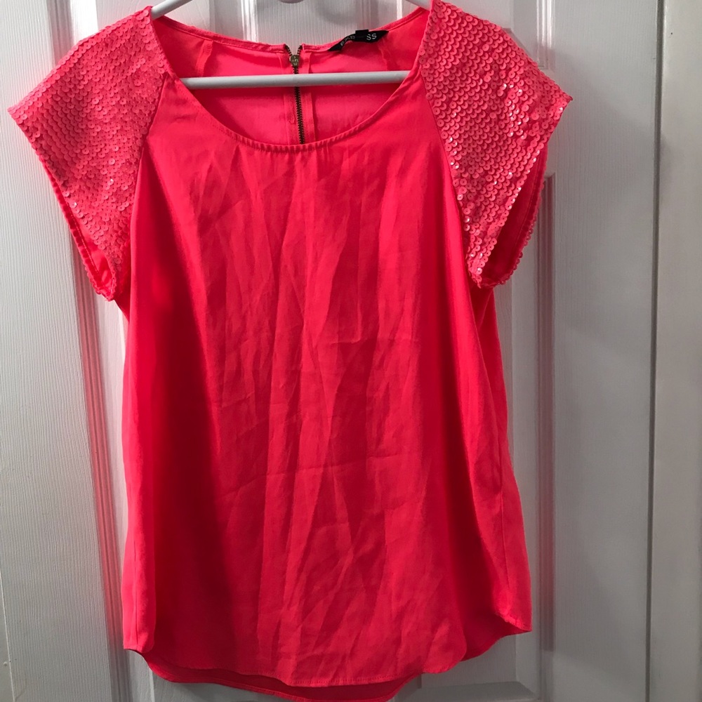 Express- sequin sleeve top